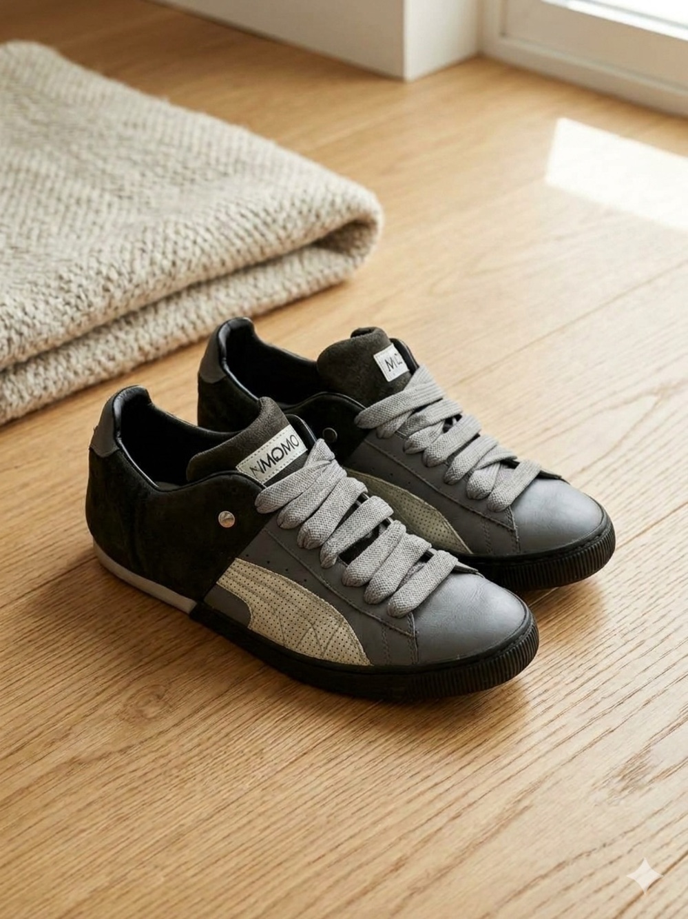 Rare Puma x Mihara Yasuhiro Black Grey Suede Low Top Sneakers Size 12